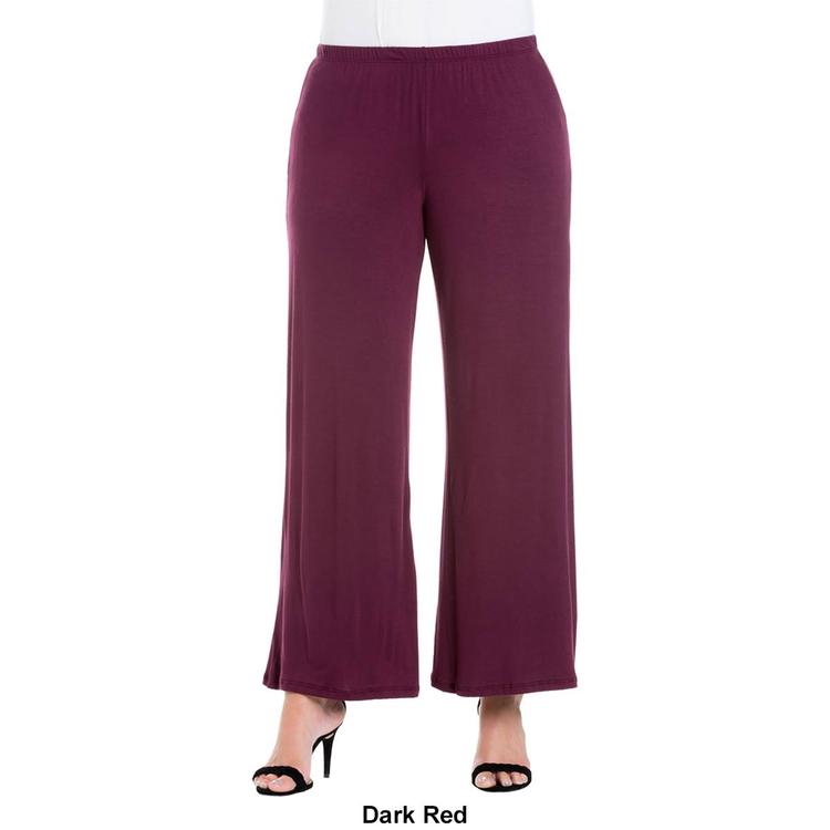 Plus Size 24/7 Comfort Apparel Wide Leg Palazzo Pants