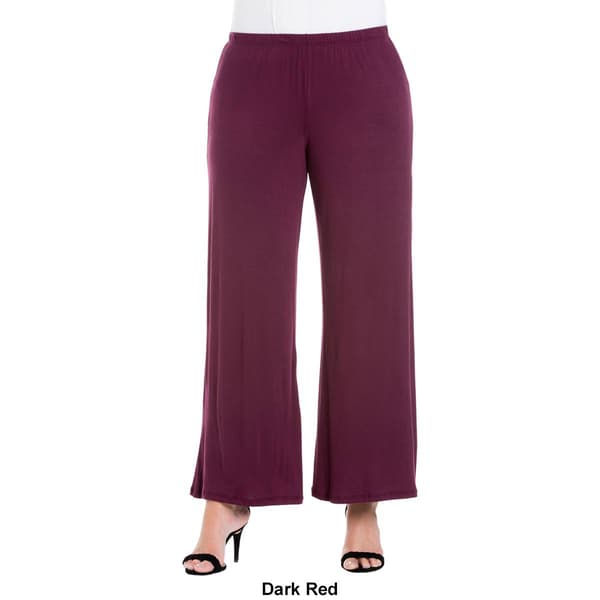 Plus Size 24/7 Comfort Apparel Wide Leg Palazzo Pants