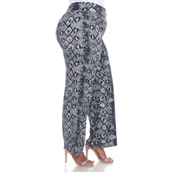 Plus Size White Mark Snakeskin Palazzo Pants