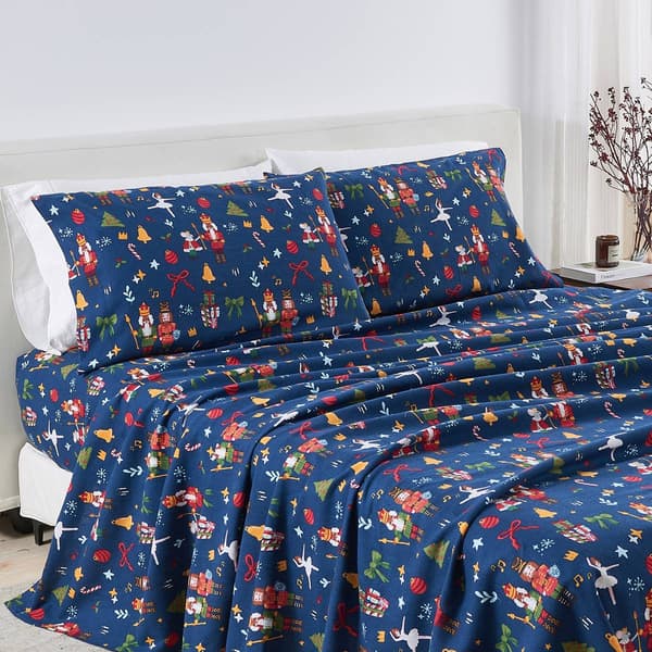 Freshfolds Cotton Happy Hillside Holiday 4pc. Flannel Sheet Set - image 