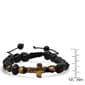 Mens Tiger Eye Cross and Beaded Drawstring Bracelet - image 3