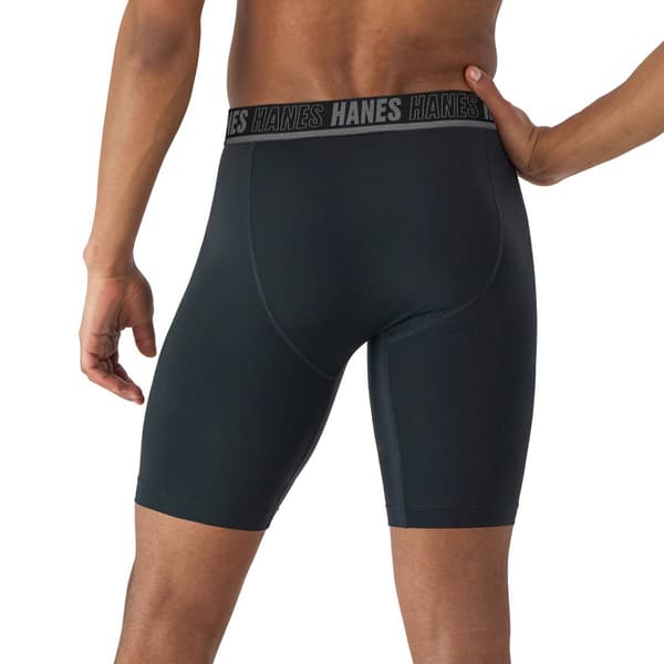 Mens Hanes Ultimate Moves Xtemp Performance Boxer Briefs - Black