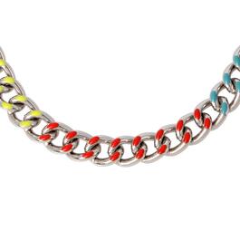 Steve Madden Multi Color Curb Chain Collar Necklace
