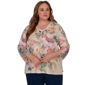 Plus Size Alfred Dunner Camden Market Bold Rose V Neck Blouse - image 1