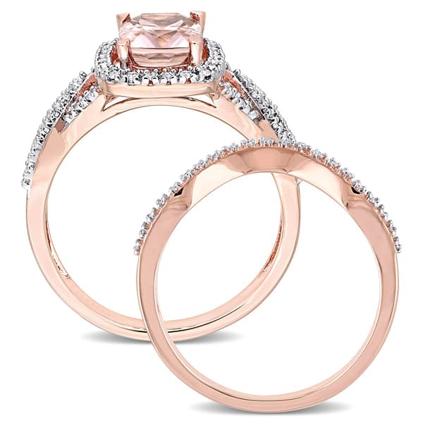 Gemstone Classics&#8482; 10kt. Rose Gold Cushion Bridal Set