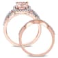 Gemstone Classics&#8482; 10kt. Rose Gold Cushion Bridal Set - image 4
