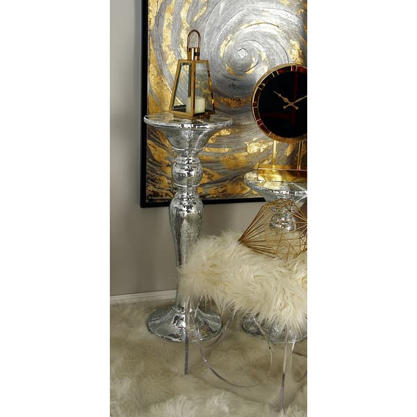 9th & Pike&#174; Glam Colomn Pedestal Accent table