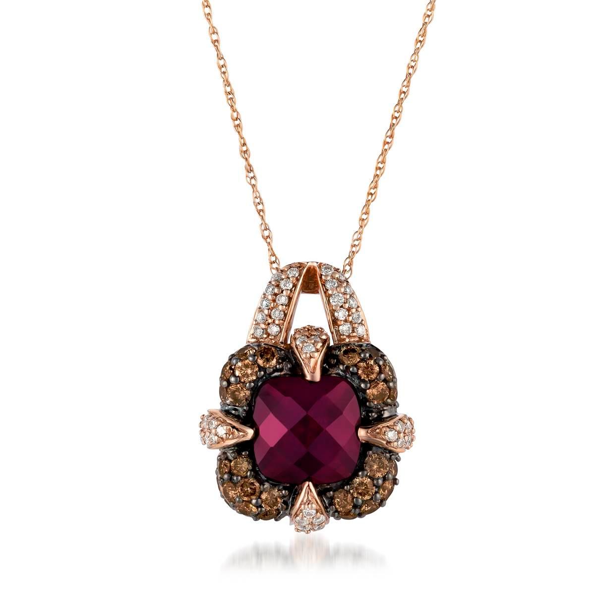 Le Vian® 2 1/5ctw. Raspberry Rhodolite® & Diamond Pendant