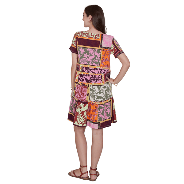 Womens Ruby Rd. Sedona Escape Tropical Patchwork Shift Dress