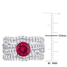 Gemstone Classics™ Lab Created Ruby & White Sapphire Bridal Set