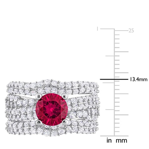 Gemstone Classics™ Lab Created Ruby & White Sapphire Bridal Set