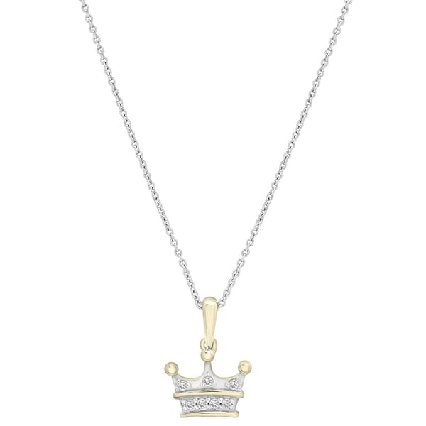 Diamond Classics™ Yellow Gold Plated & Diamond Crown Pendant