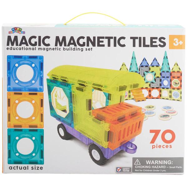 Mini Explorers 70pc. Magic Magnetic Tiles Building Set - image 