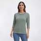 Petite Hasting & Smith 3/4 Sleeve Stripe Round Neck Tee - image 1