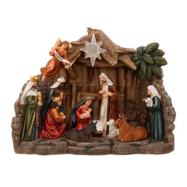 Kurt S. Adler 10.4in. Light-Up Nativity Table Piece