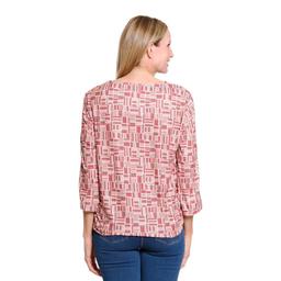 Womens Multiples 3/4 Sleeve Button Detail Geometric Blouse