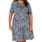 Plus Size Sami & Jo Short Sleeve Keyhole Paisley Seamed Dress - image 3