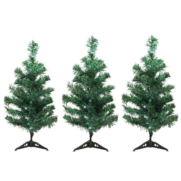 Northlight Seasonal Set of 3 LED Christmas Tree Pathway Markers - image 