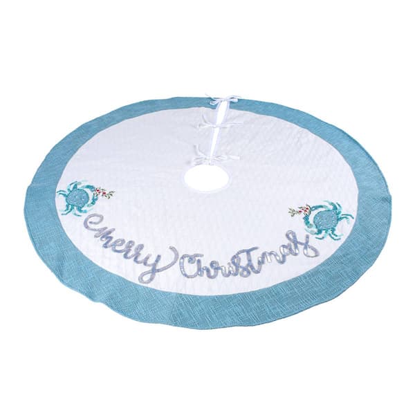 National Tree 52in. Sea Shore "Merry Christmas" Tree Skirt