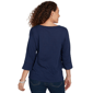 Womens Alfred Dunner Indigo Girls Floral Embroidery Blouse - image 2