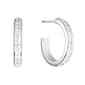 Athra 18mm Fine Silver Plated Crystal Post Huggie Hoop Earrings - image 1