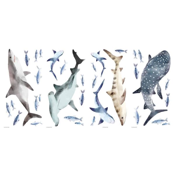 RoomMates® Sharks Peel &amp; Stick Wall Decal Set