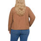 Plus Size NY Collection Solid Barn Jacket with Corduroy Collar - image 2
