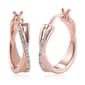 Diamond Classics(tm) Rose Gold White Diamond Hoop Earrings - image 1