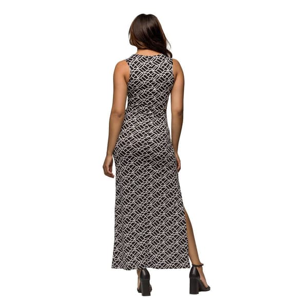 Womens 24/7 Comfort Apparel Black & White Sleeveless Maxi Dress