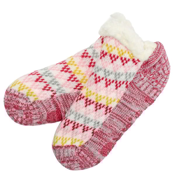 Womens MUK LUKS(R) Shorty Fair Isle Cabin Socks Slippers