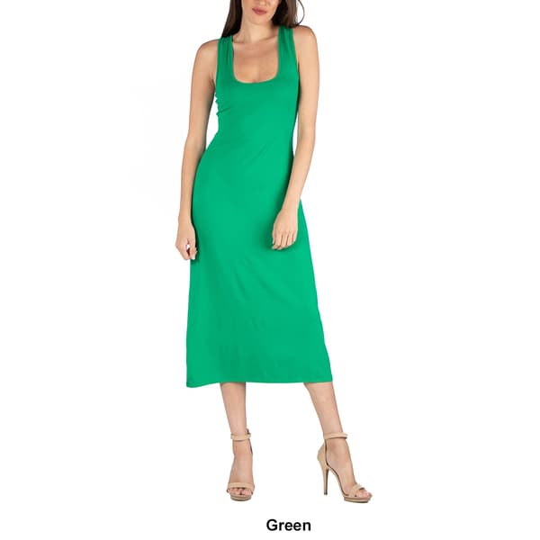 Womens 24/7 Comfort Apparel Scoop Neck Maxi Dress
