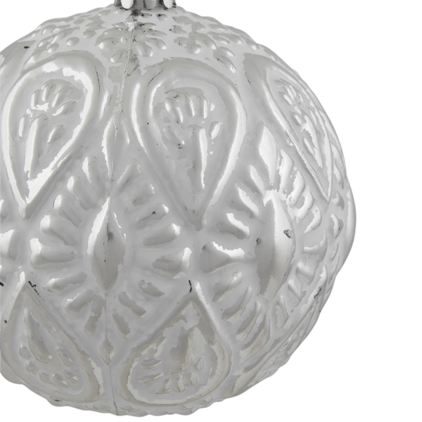 Northlight Embossed Raindrops Christmas Glass Ball Ornament
