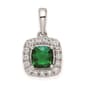 Pure Fire 14kt. White Gold Emerald Halo Pendant - image 5