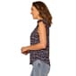 Womens Democracy Ruffle Cap Sleeve V Neck Abstract Blouse - image 3