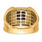 Mens Pure Fire 14kt. Gold Lab Grown Diamond & Sapphire Ring - image 4