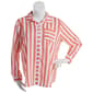 Plus Size NY Collection 3/4 Sleeve Stripe Casual Button Down Tuwa - image 1
