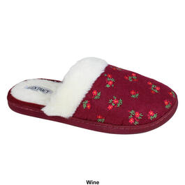 Womens Ellen Tracy Floral Embroidered Slide Slippers
