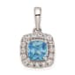 Pure Fire 14kt. White Gold Blue Topaz Halo Pendant - image 1