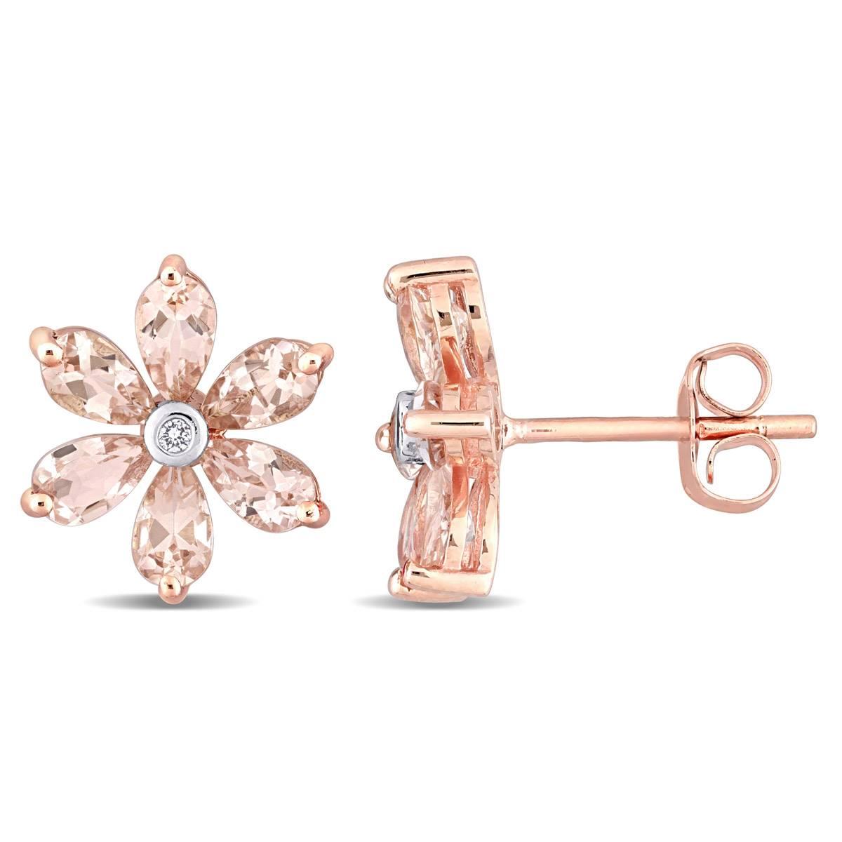 Gemstone Classics™ 3ctw. Morganite Floral Stud Earrings