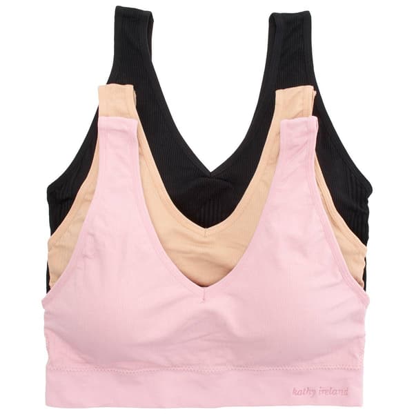 Plus Size Kathy Ireland 3pk Ribbed Seamless Bras - 3PKBRA3394 - image 
