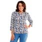 Petite Hasting & Smith 3/4 Sleeve Split Neck Floral Tee - image 1
