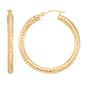 Evergold 14kt. Gold over Resin 30mm Diamond Cut Hoop Earrings - image 1