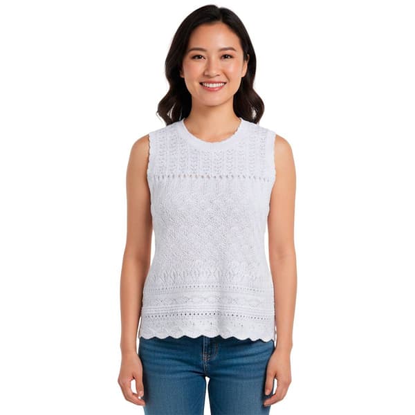 Petite Preswick & Moore(R) Sleeveless Pointelle Stitch Sweater Vest - image 