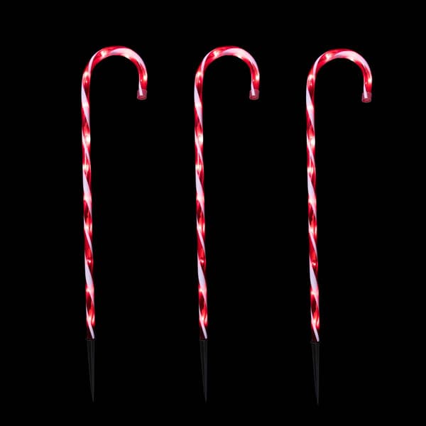 Northlight Seasonal 3pc. White/Red Candy Cane Pathway Markers