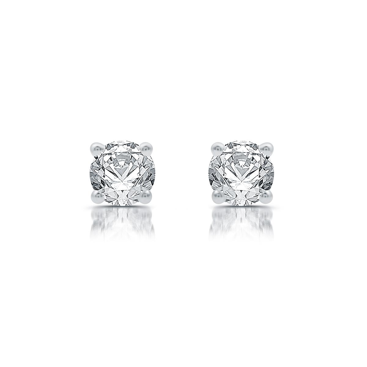Nova Star® White Gold Lab Grown Diamond Prong Stud Earrings