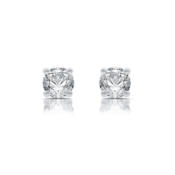 Nova Star&#40;R&#41; White Gold Lab Grown Diamond Prong Stud Earrings - image 