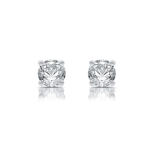 Nova Star(R) White Gold Lab Grown Diamond Prong Stud Earrings