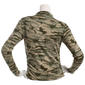 Juniors No Comment Fleece Mock Neck Long Sleeve Tee - Camo - image 3