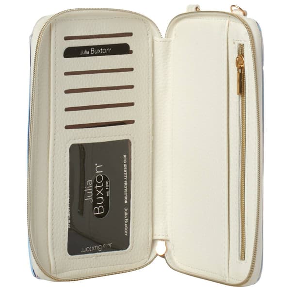 Womens Buxton Nautical Stripe Everywhere Crossbody Wallet