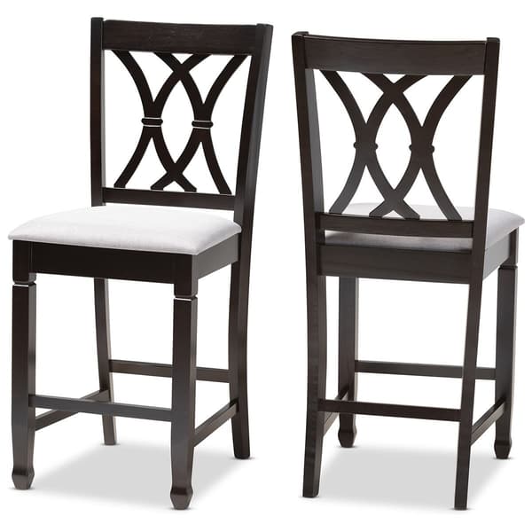 Baxton Studio Reneau Wood Counter Height Pub Chairs - Set of 2